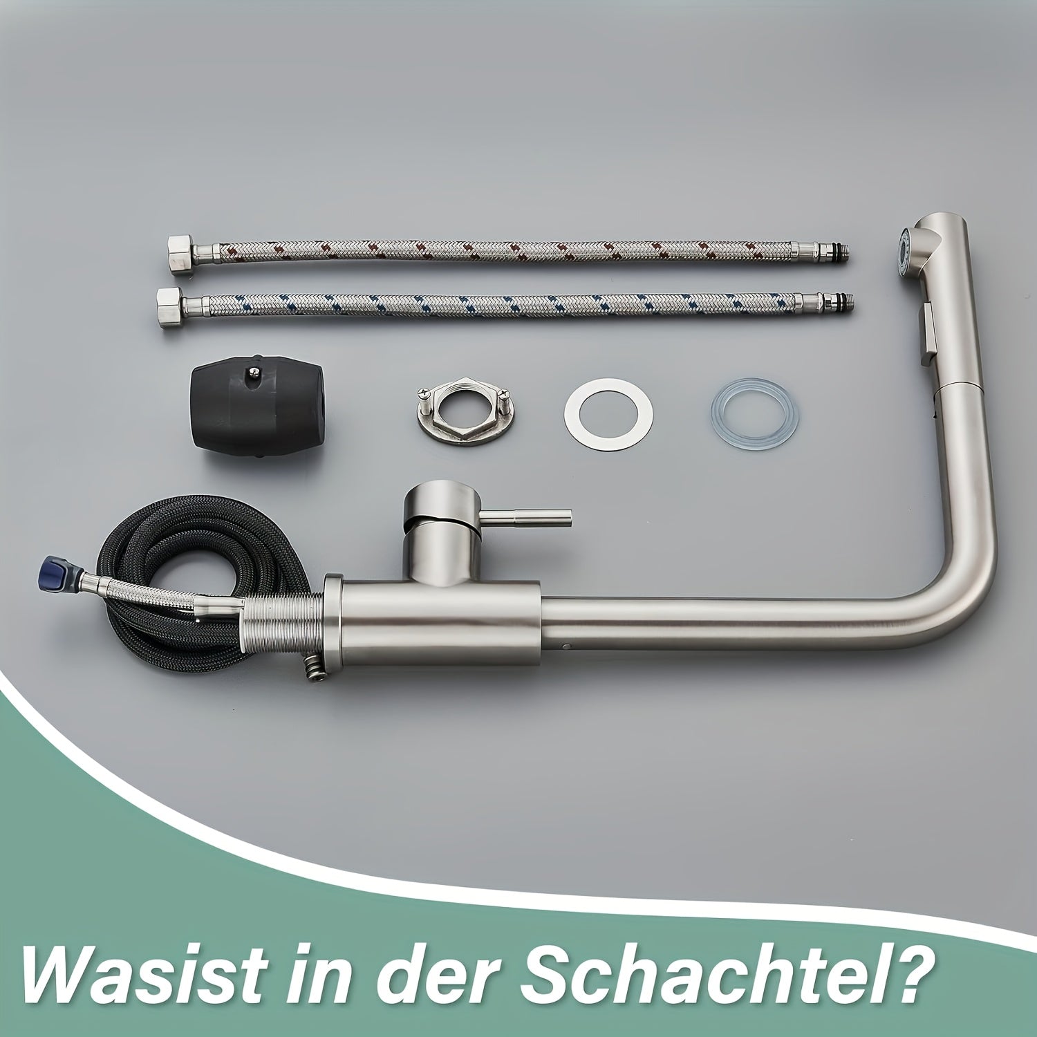 Robinet de cuisine à bec rotatif en acier inoxydable 304, acier inoxydable 304