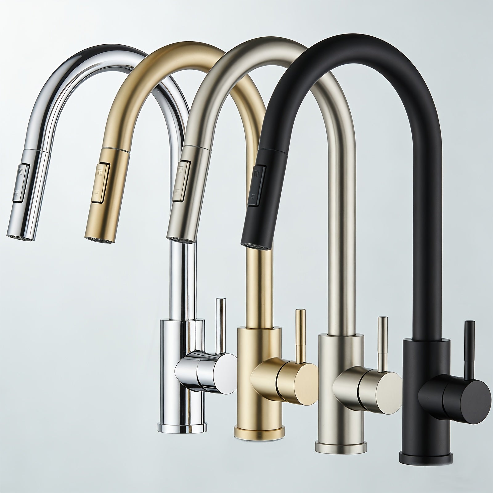 Mitigeur de cuisine à douchette extractible en acier inoxydable, acier inoxydable