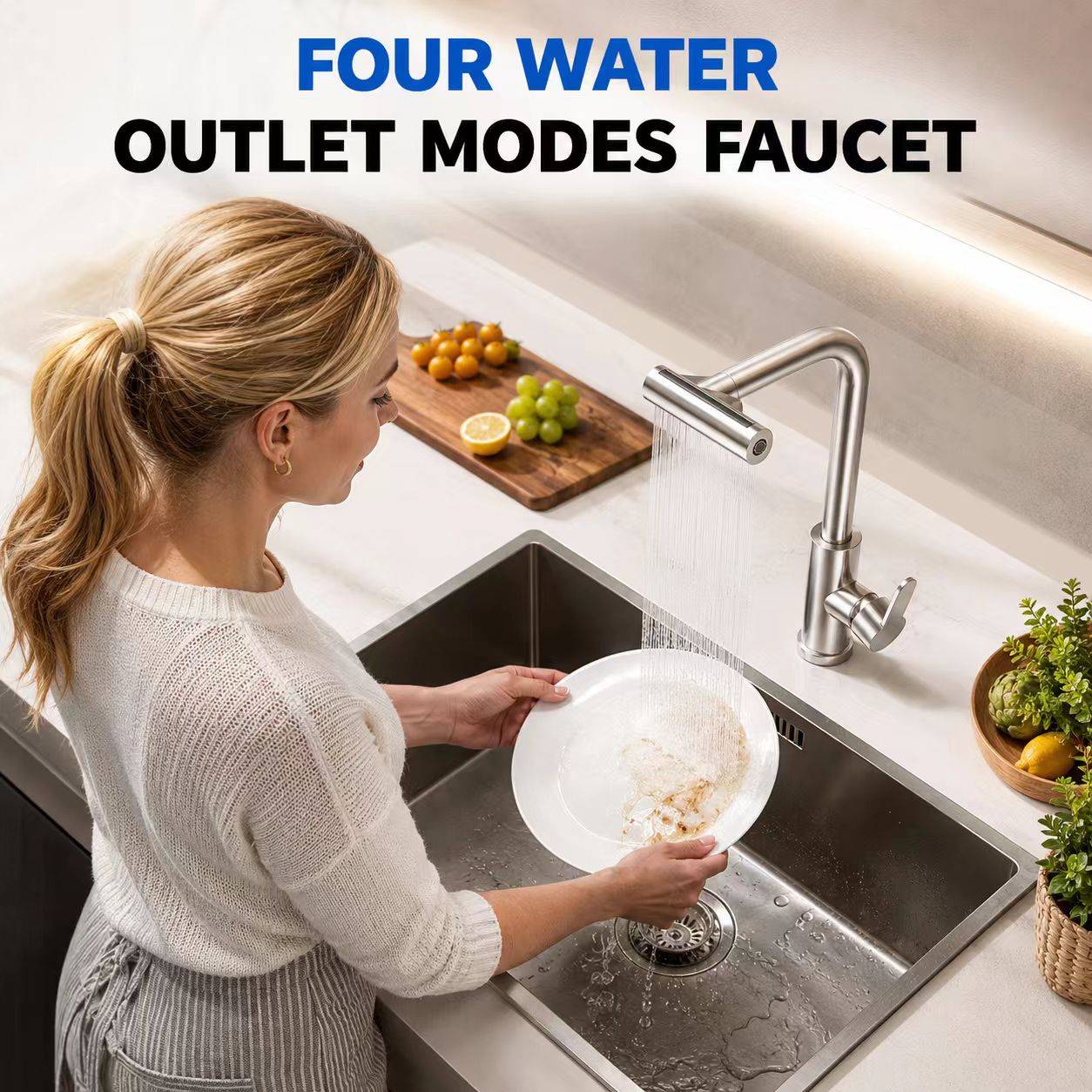 Robinet de cuisine économique en acier inoxydable 304, acier inoxydable 304