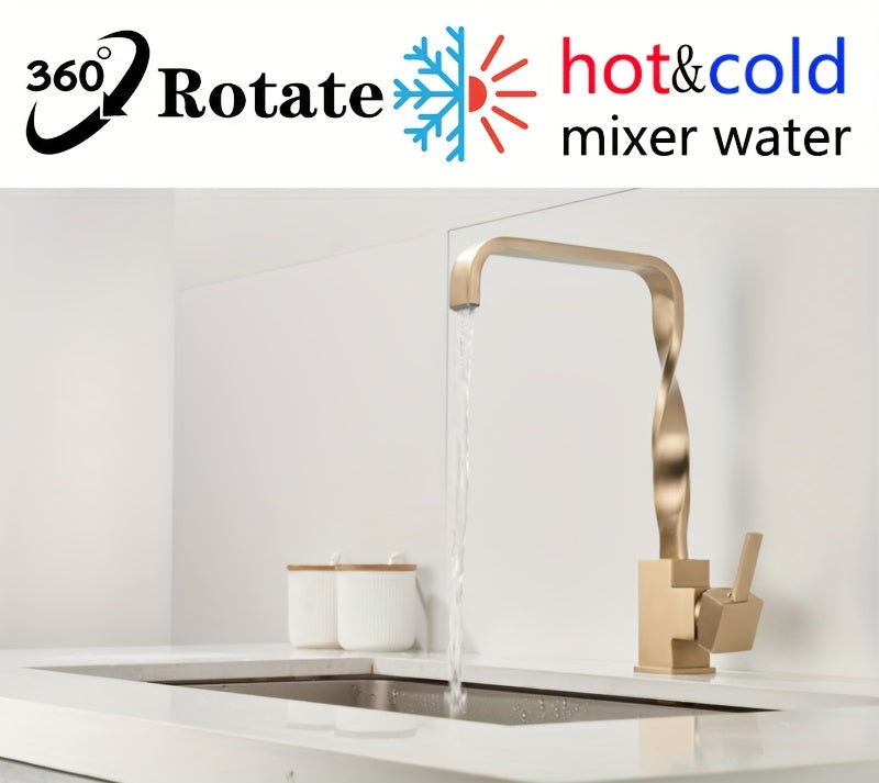Robinet de cuisine à bec rotatif en laiton, laiton