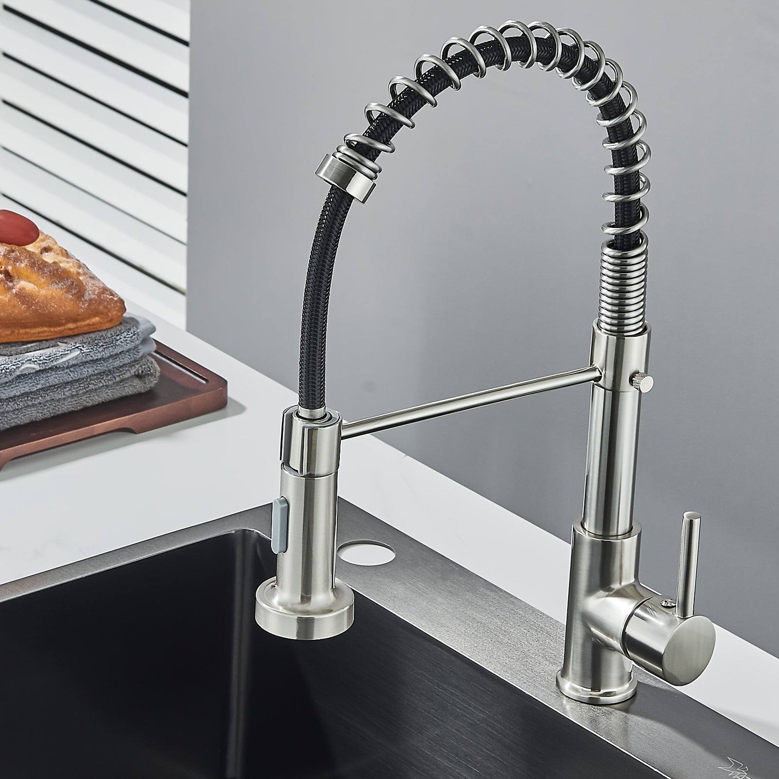 Robinet de cuisine encastrable en acier inoxydable, acier inoxydable