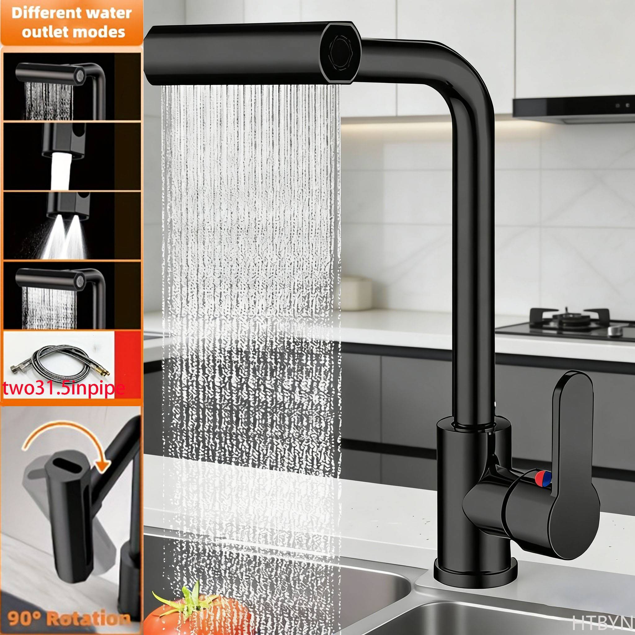Robinet de cuisine à bec rotatif en ABS, raccord 1/2