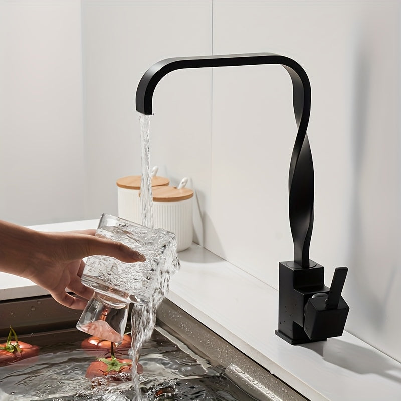 Robinet de cuisine à bec rotatif en laiton, laiton