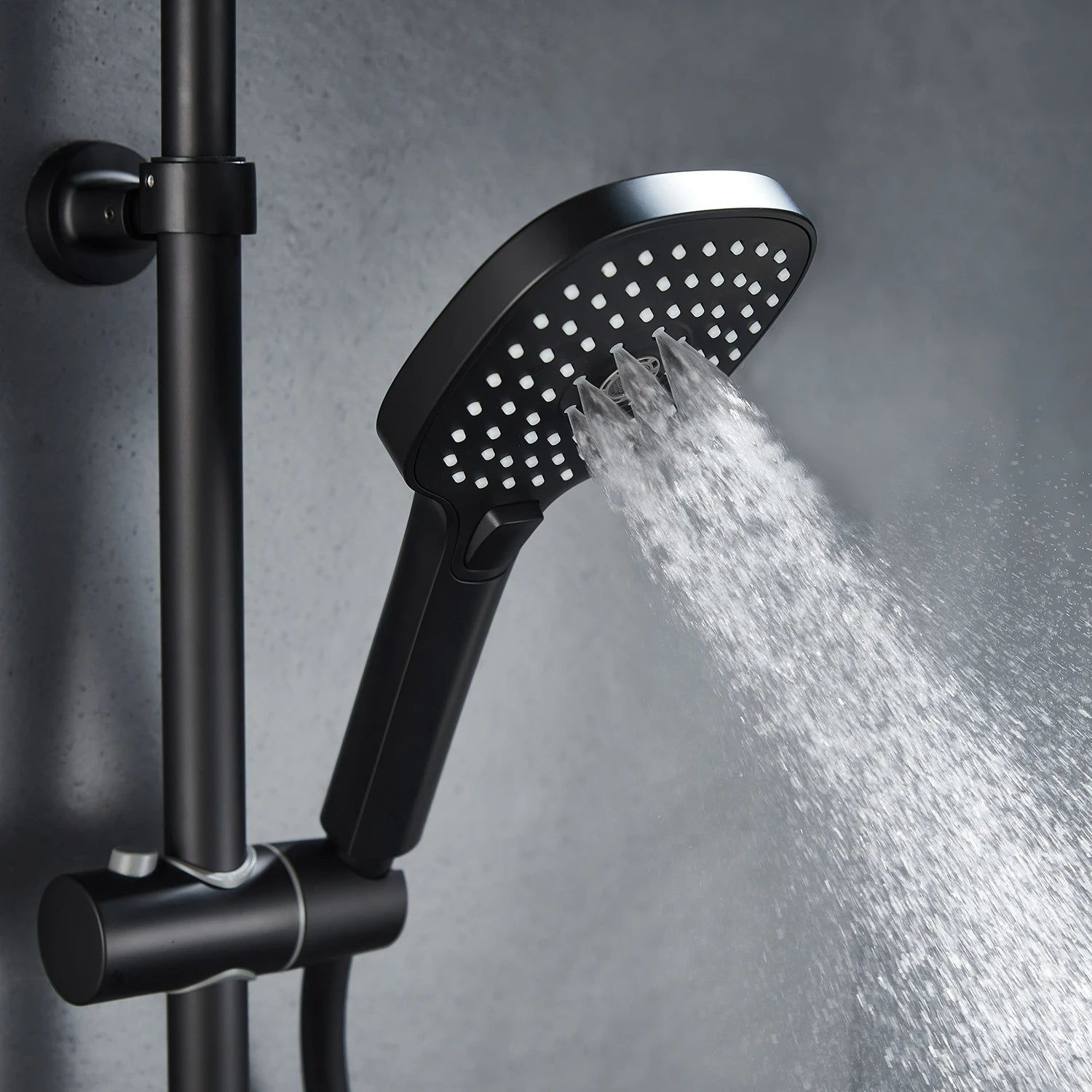 Colonne de douche blanc avec mitigeur, acier inoxydable