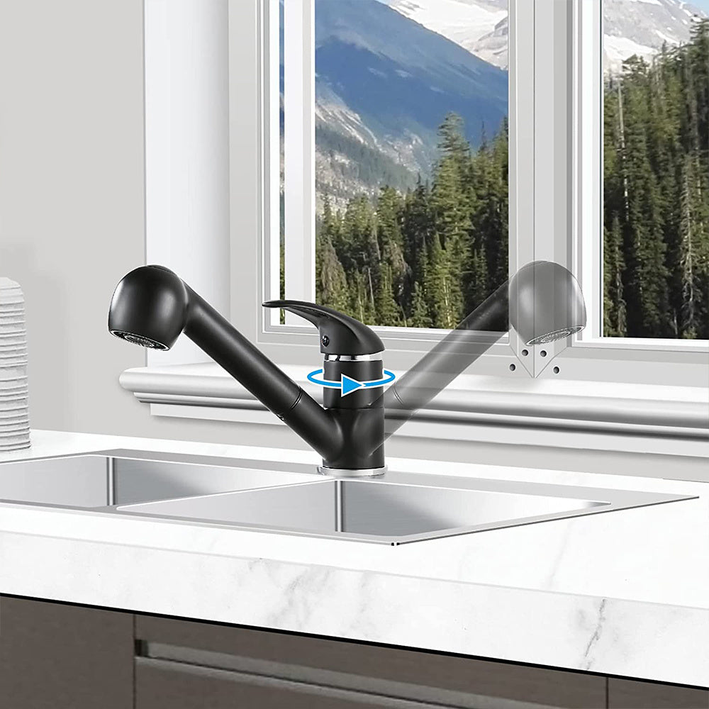Robinet de cuisine à bec rotatif en laiton, laiton