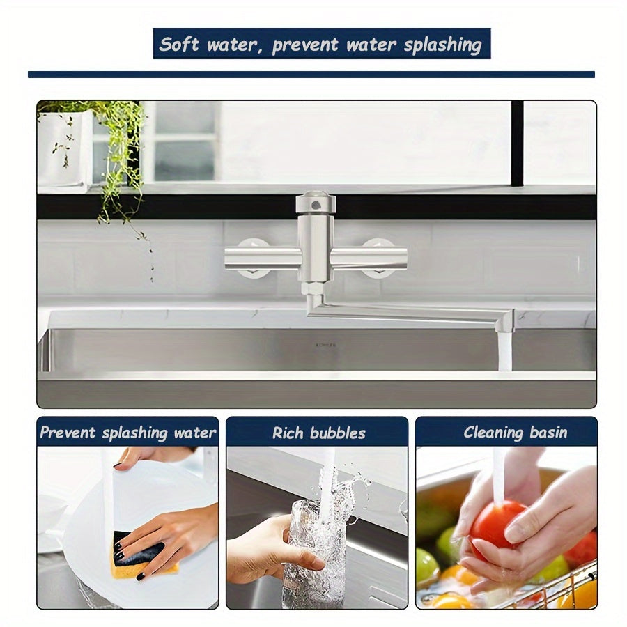 Robinet de cuisine à bec rotatif en acier inoxydable 304, acier inoxydable 304