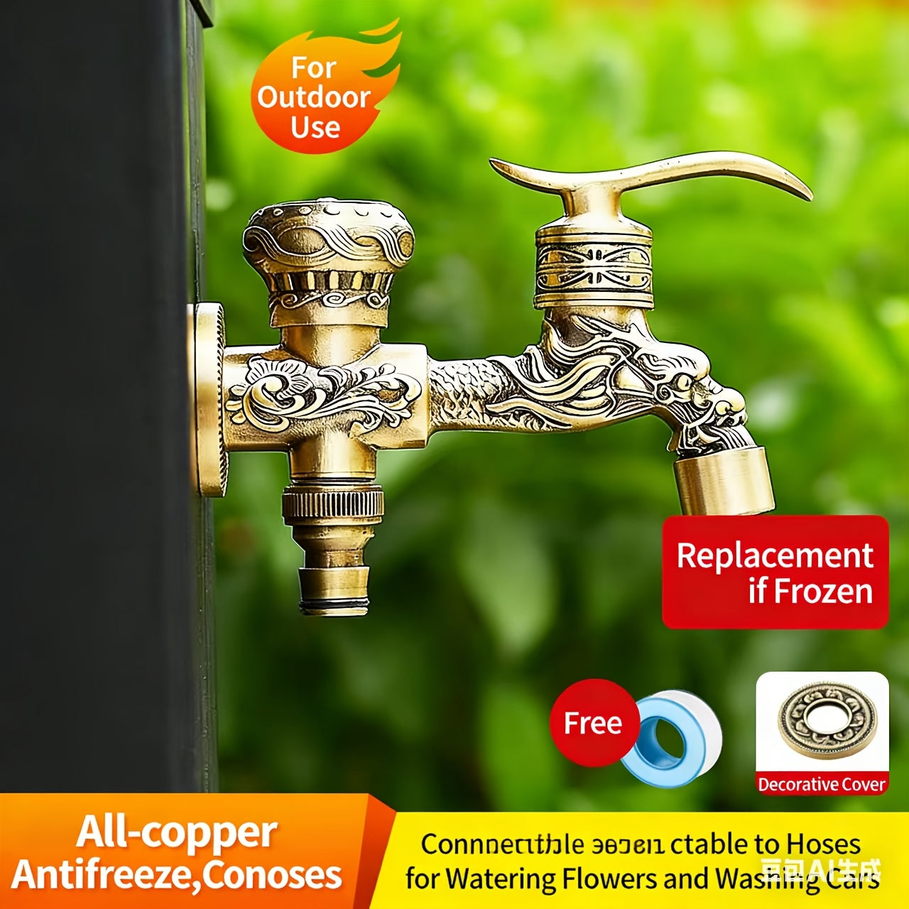 Robinet de jardin en alliage de zinc, alliage de zinc