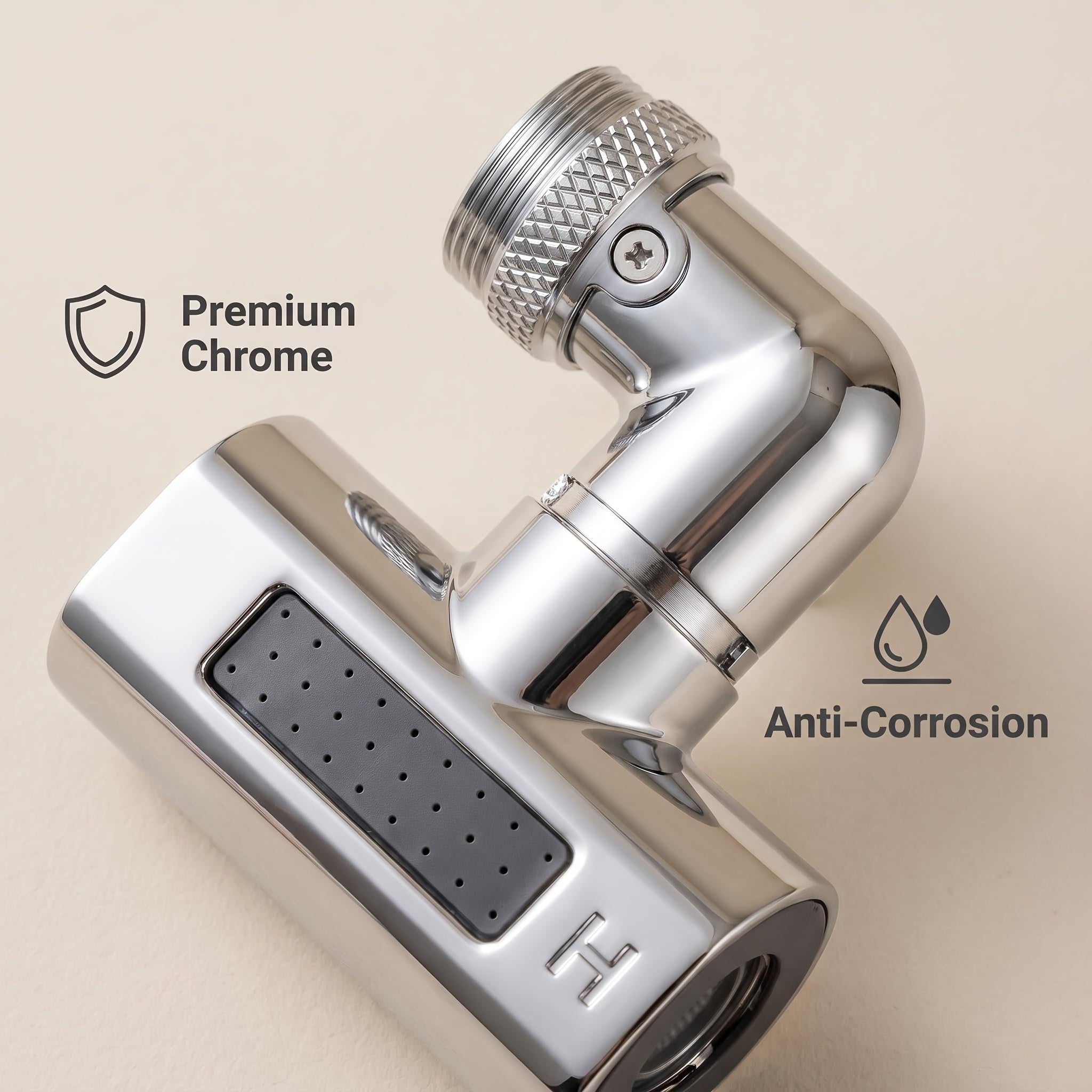 Robinet de cuisine haute pression chromé en acier inoxydable 304, pose 3 trous