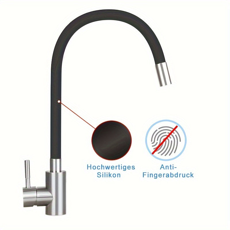 Robinet de cuisine haute pression en acier inoxydable 304, raccord 3/8