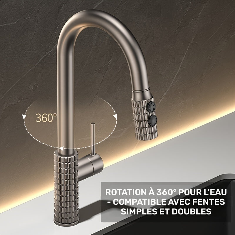 Robinet de cuisine à bec rotatif en laiton, raccord 1/2