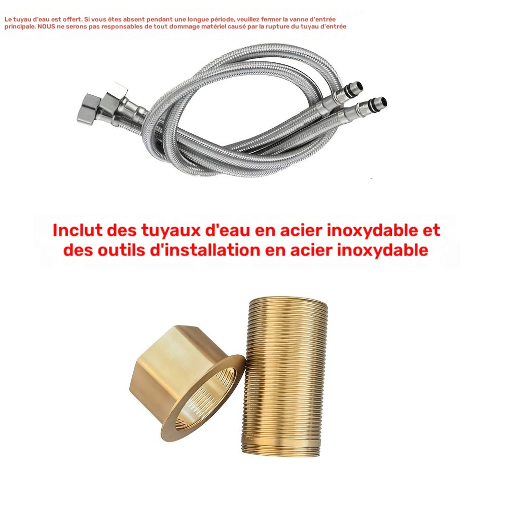Robinet de lavabo cascade en acier inoxydable 304, acier inoxydable 304