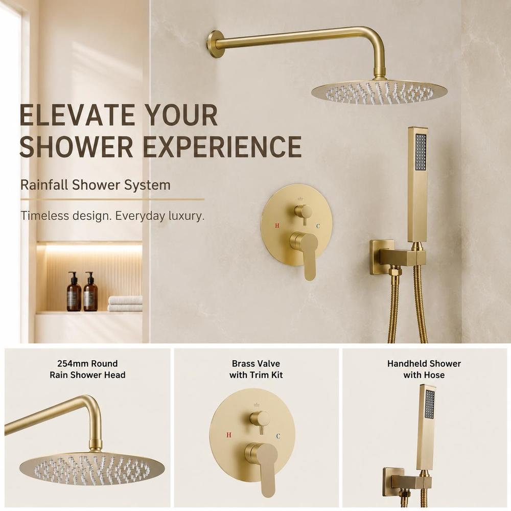 Colonne de douche à douchette en laiton, laiton