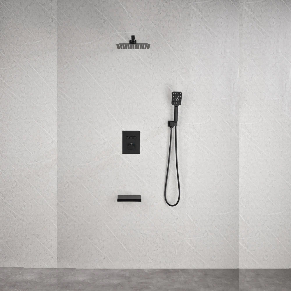 Colonne de douche encastrable noir, pose mural