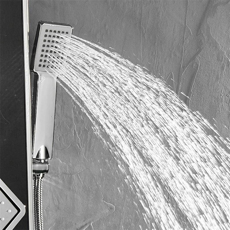 Colonne de douche thermostatique noir, acier inoxydable