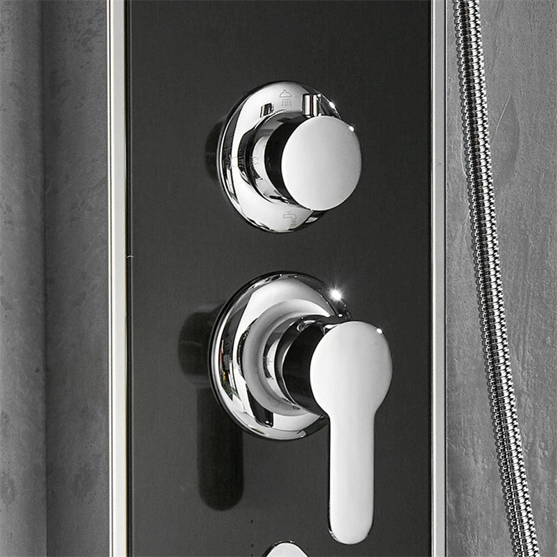 Colonne de douche thermostatique noir, pose mural