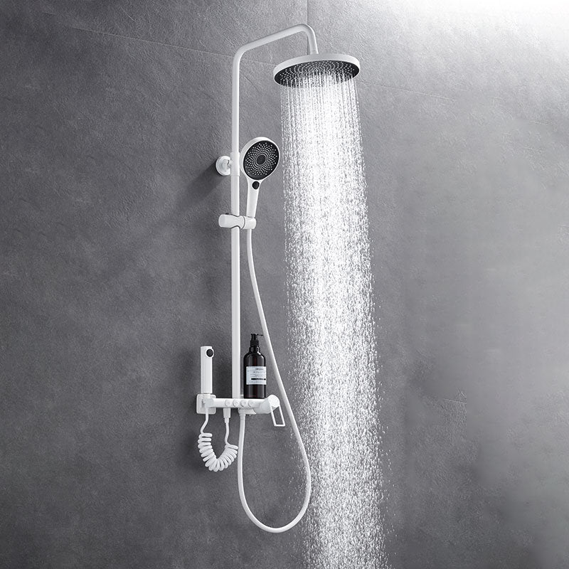 Colonne de douche pour baignoire design, blanc