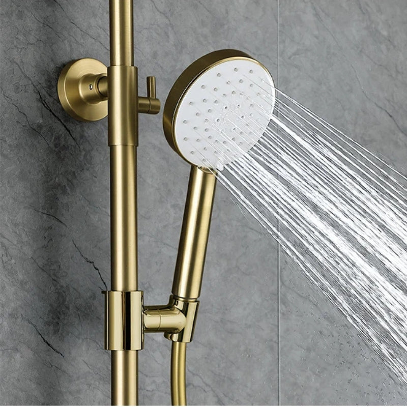 Colonne de douche avec mitigeur contemporain, laiton