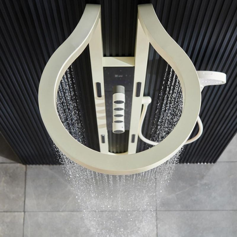 Colonne de douche encastrable or, acier inoxydable