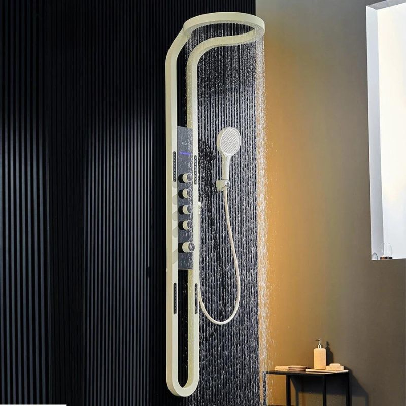 Colonne de douche encastrable or, pose mural