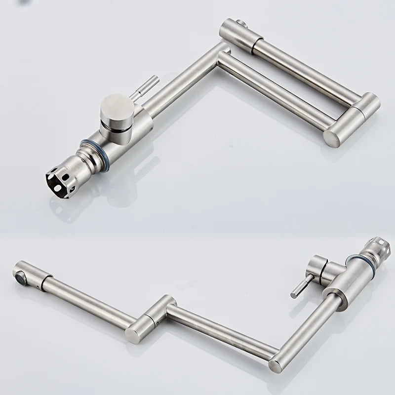 Mitigeur de cuisine rabattable en acier inoxydable, raccord 1/2