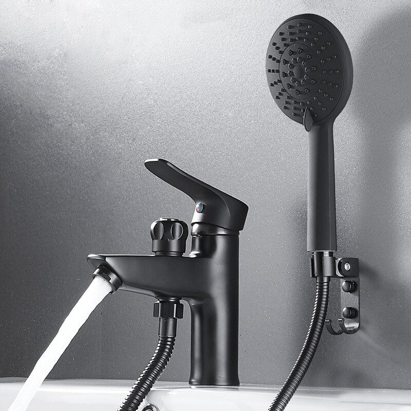 Mitigeur Baignoire Monotrou - Sodalis - Noir avec pommeau