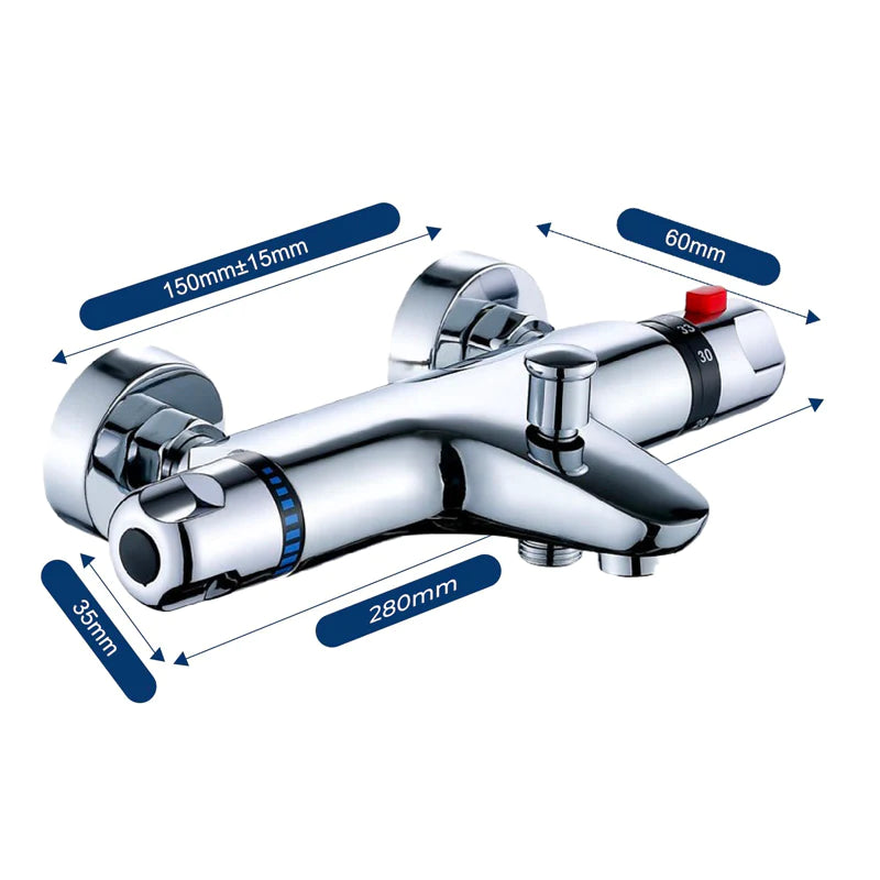Mitigeur Thermostatique Baignoire - Zola - Dimensions