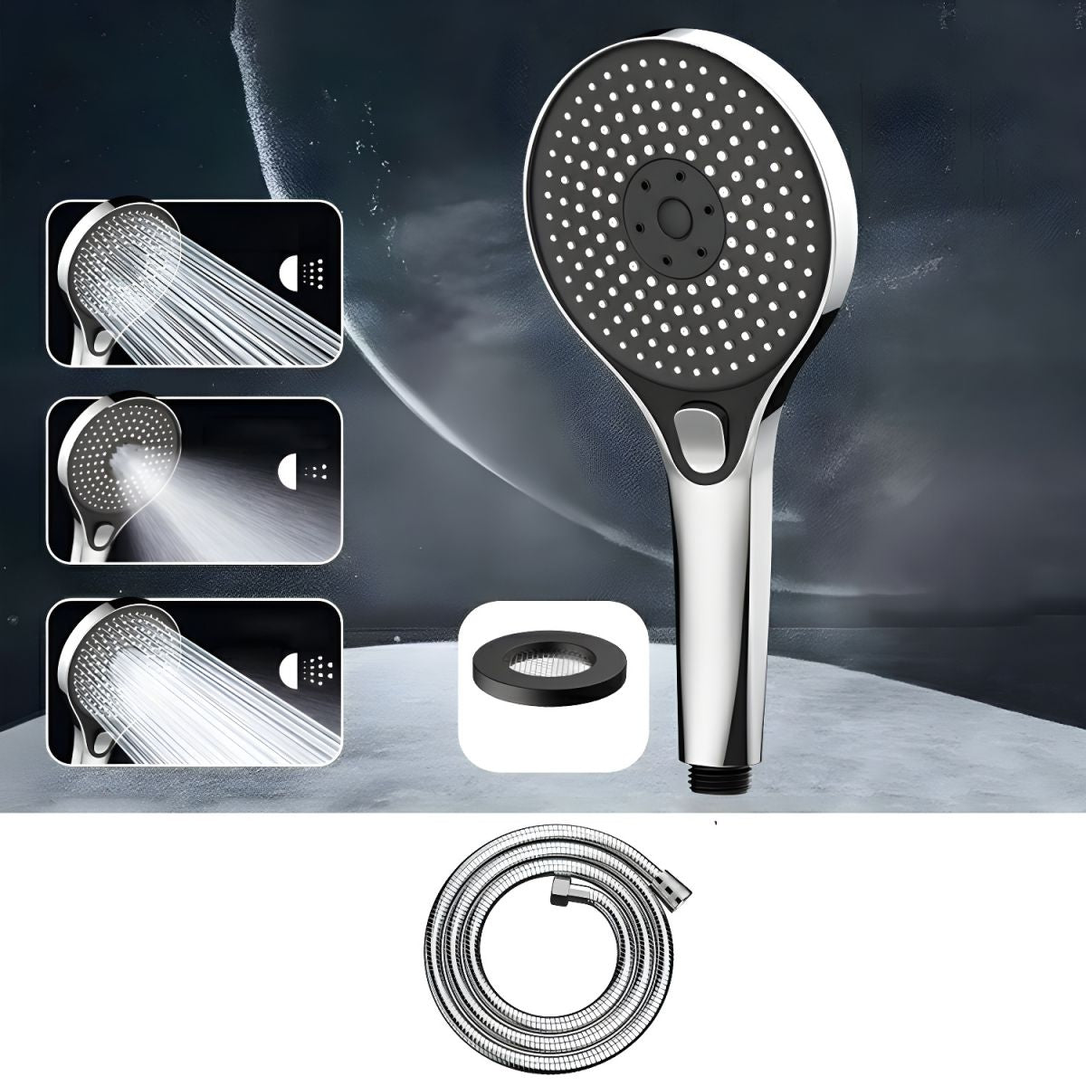Pommeau de Douche Anti-Calcaire 3 jets