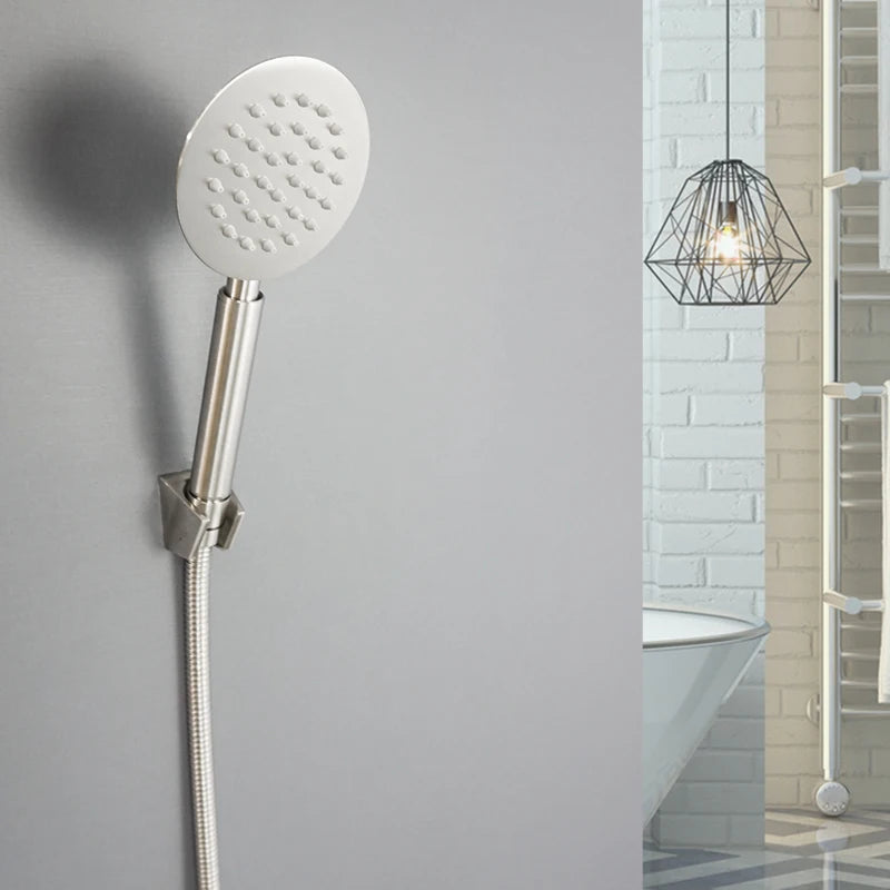 Pommeau de Douche Haute Pression Chrome - Ikon Rond Support mural