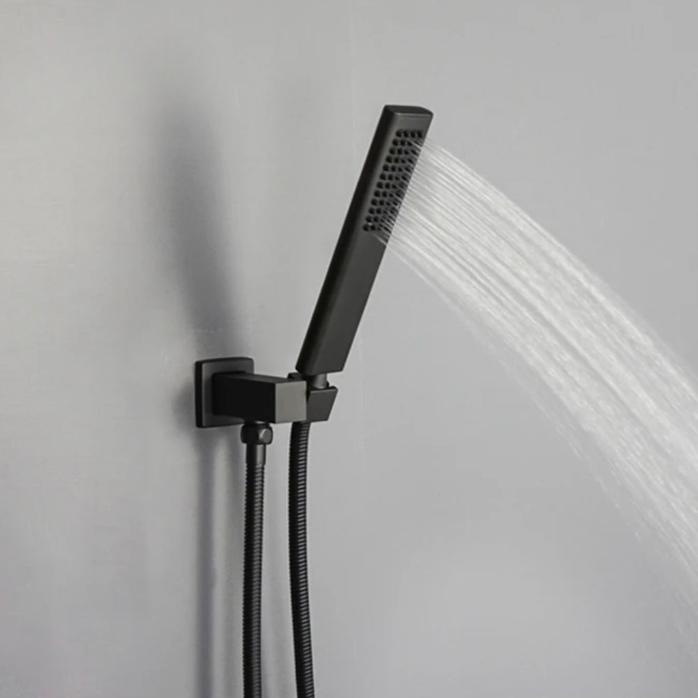 Pommeau de Douche Haute Pression Noir - Stelar support mural
