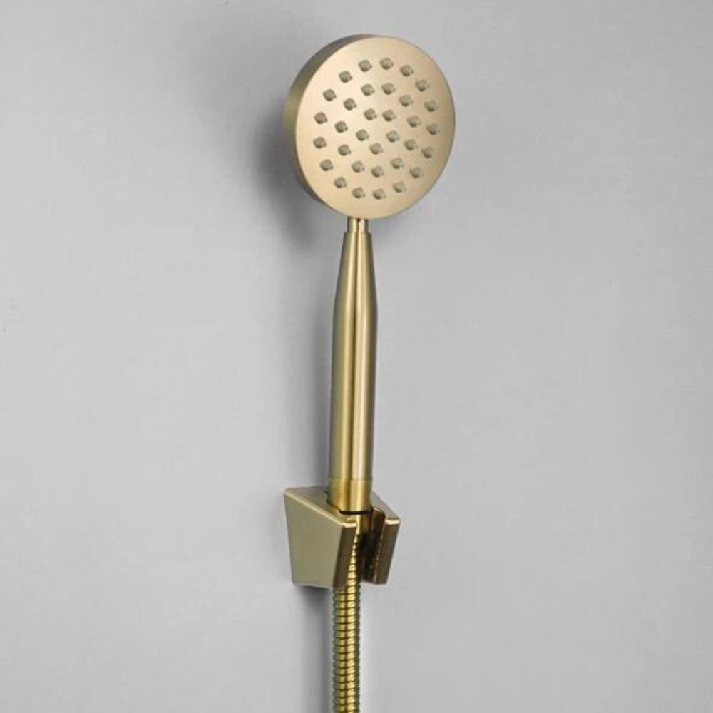 Pommeau de Douche Haute Pression Or - Ikon Circle sur support mural