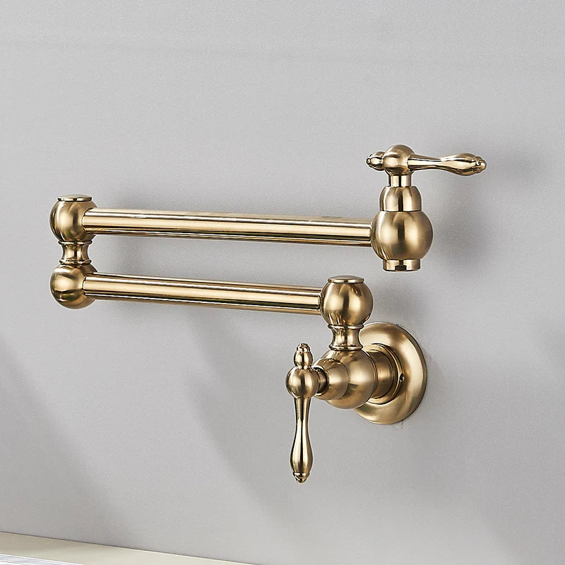 Robinet de cuisine rabattable en laiton, pose monotrou