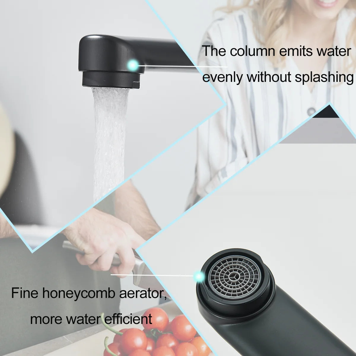 Robinet de cuisine rabattable en acier inoxydable, acier inoxydable