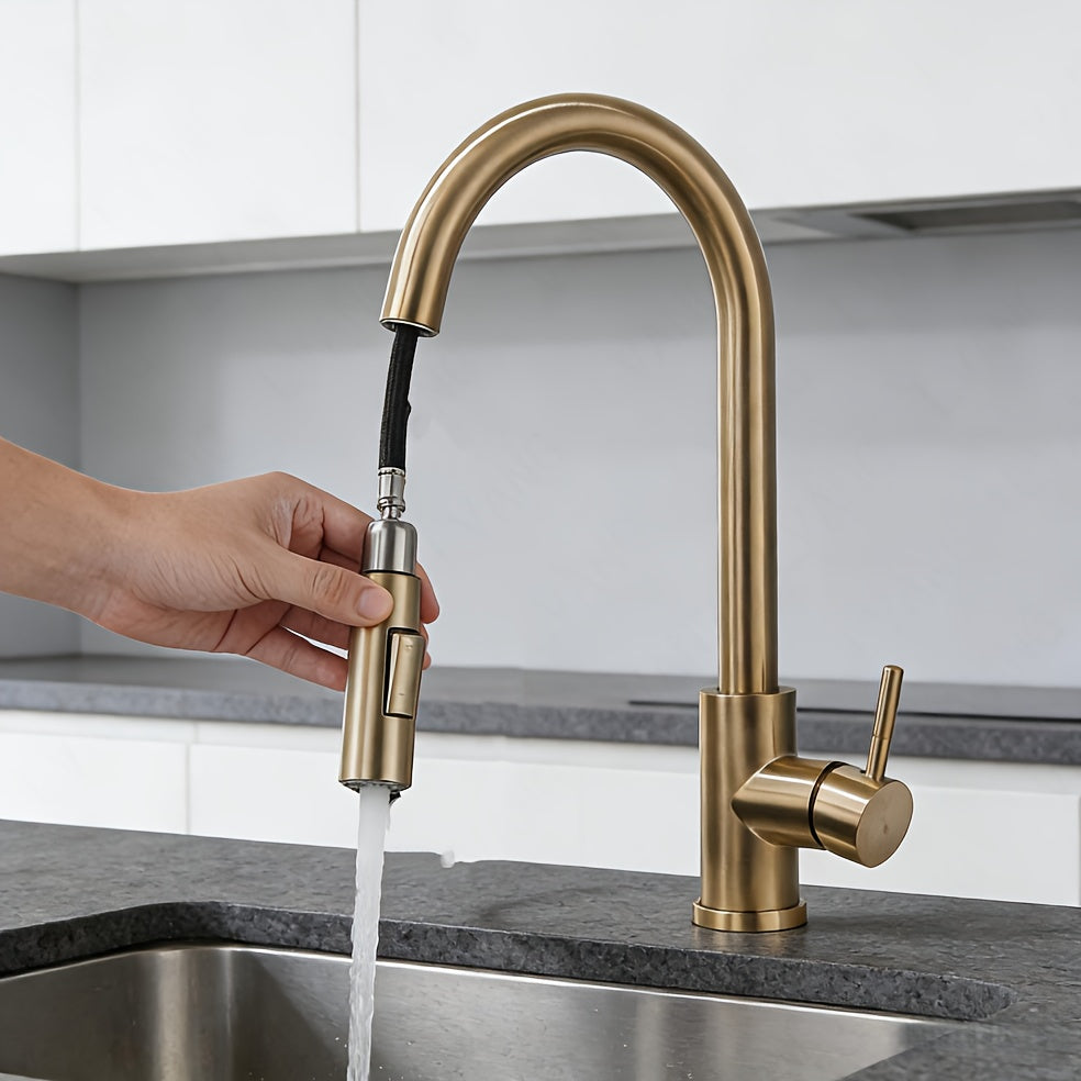 Mitigeur de cuisine à bec rotatif en acier inoxydable, acier inoxydable
