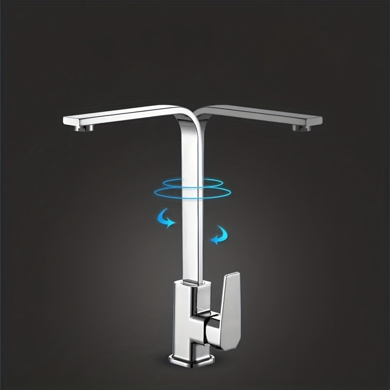Robinet de cuisine à bec rotatif en acier inoxydable 304, acier inoxydable 304