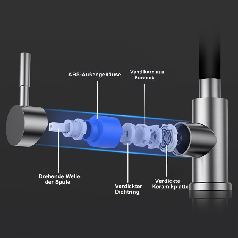 Robinet de cuisine haute pression en acier inoxydable 304, acier inoxydable 304