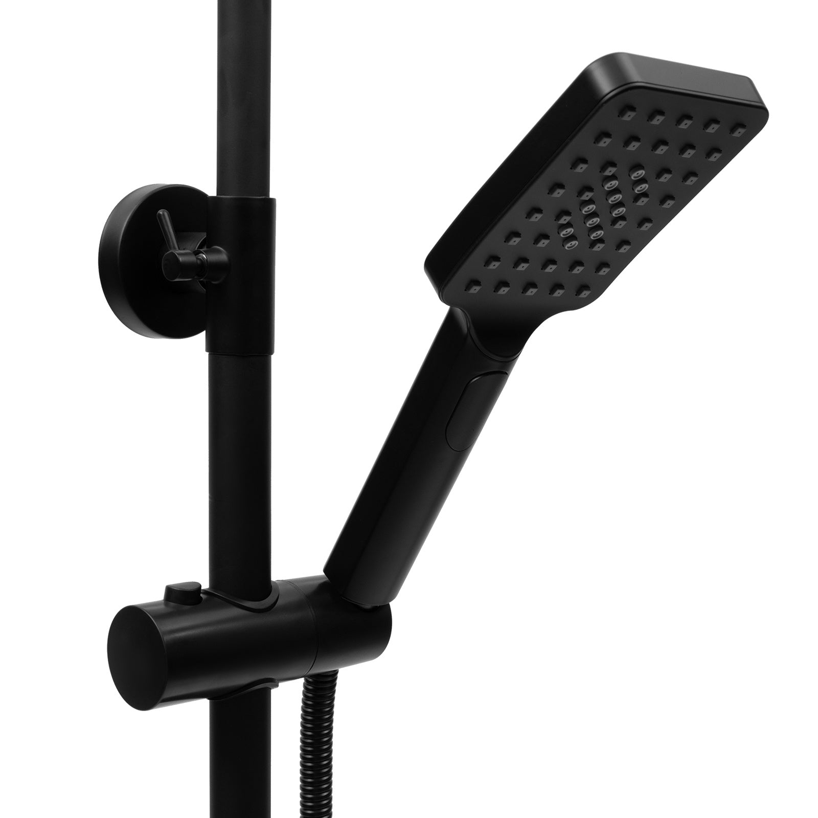 Colonne de douche noire thermostatique avec ciel de pluie carré 30 cm — vue 10