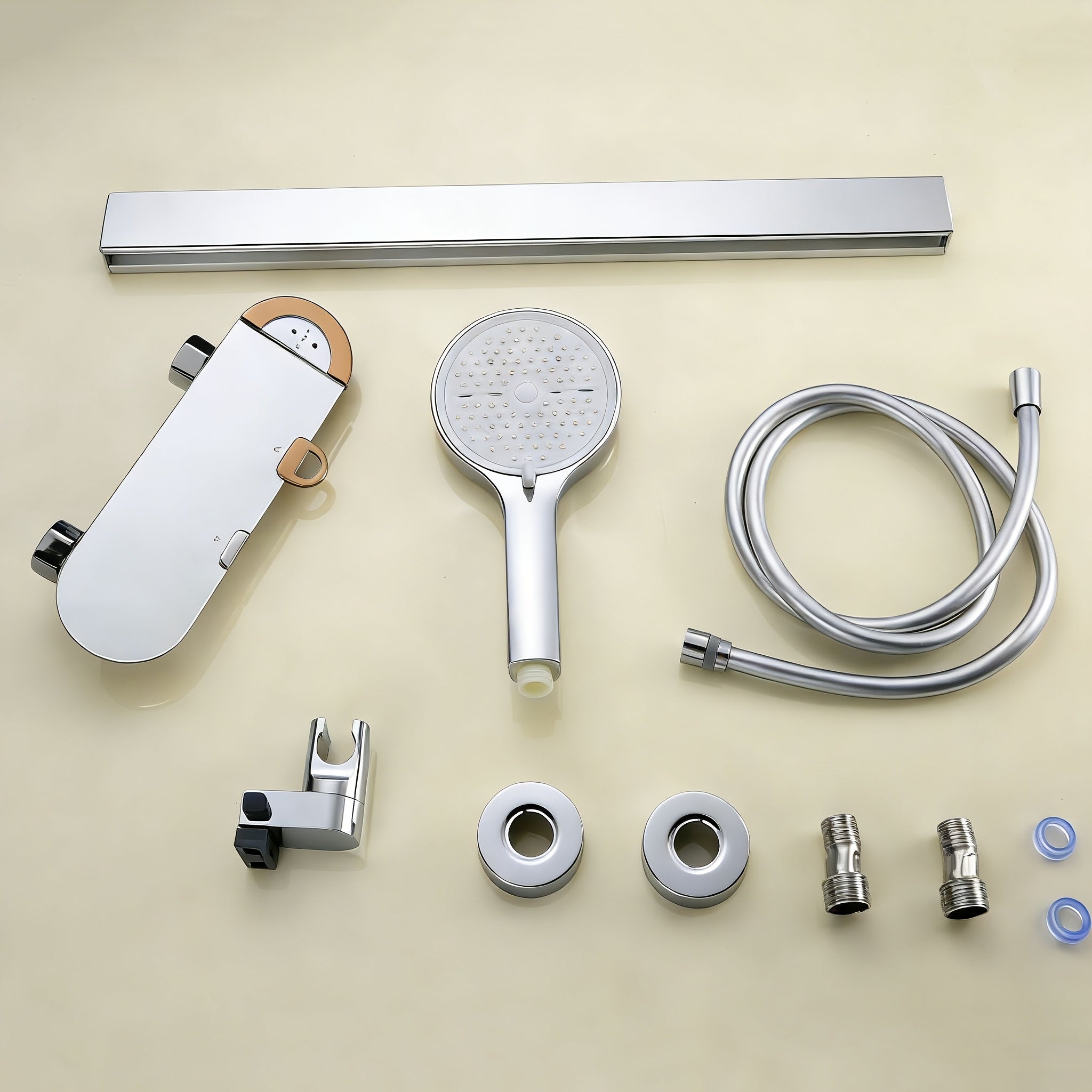 Colonne de douche thermostatique avec tablette extra-large et douchette — vue 10