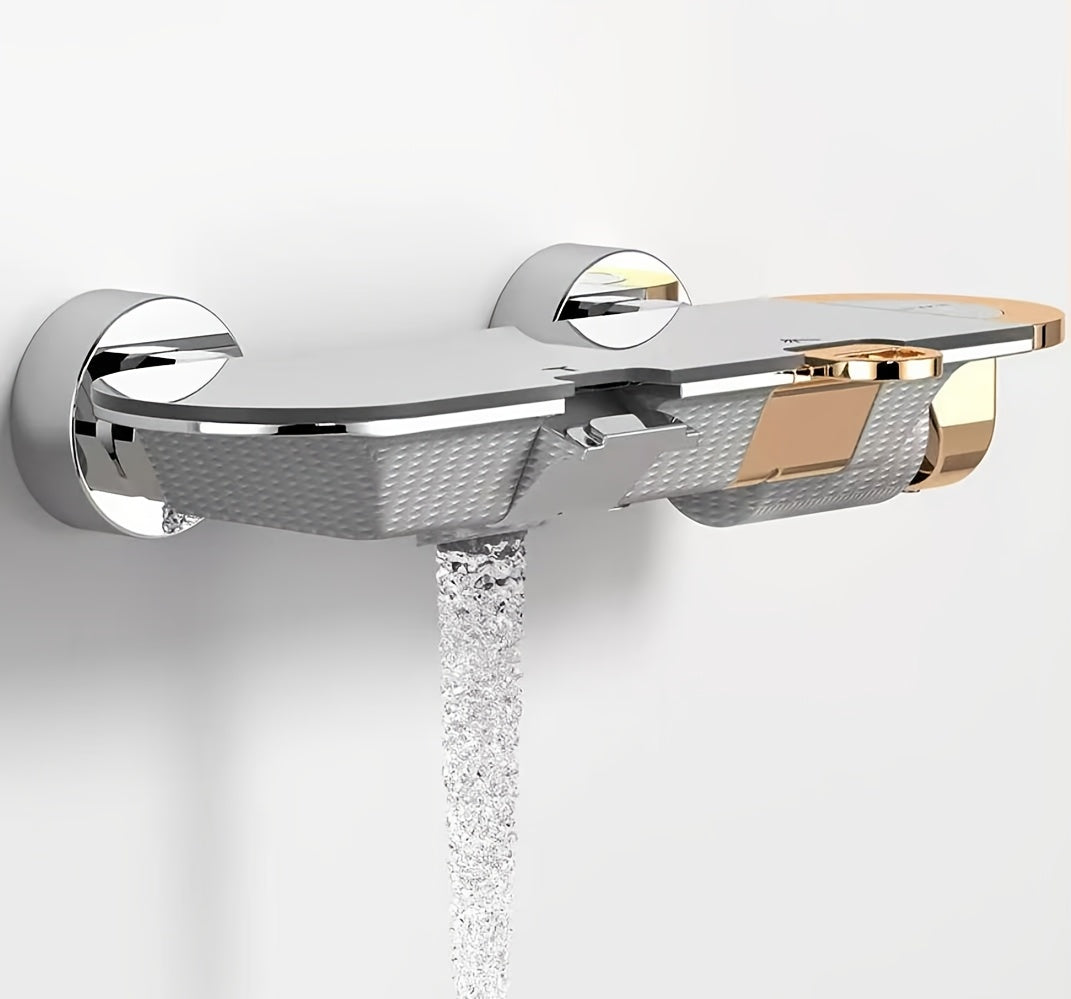 Colonne de douche thermostatique avec tablette extra-large et douchette — vue 3