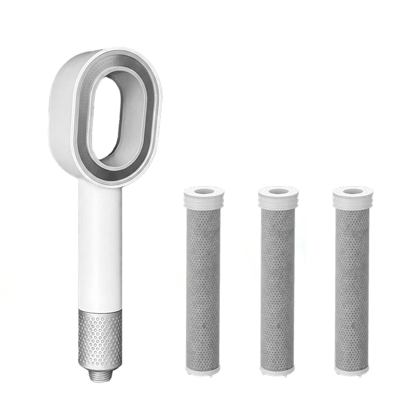Douchette annulaire filtrante avec trois cartouches de rechange — Blanc, 3 cartouches
