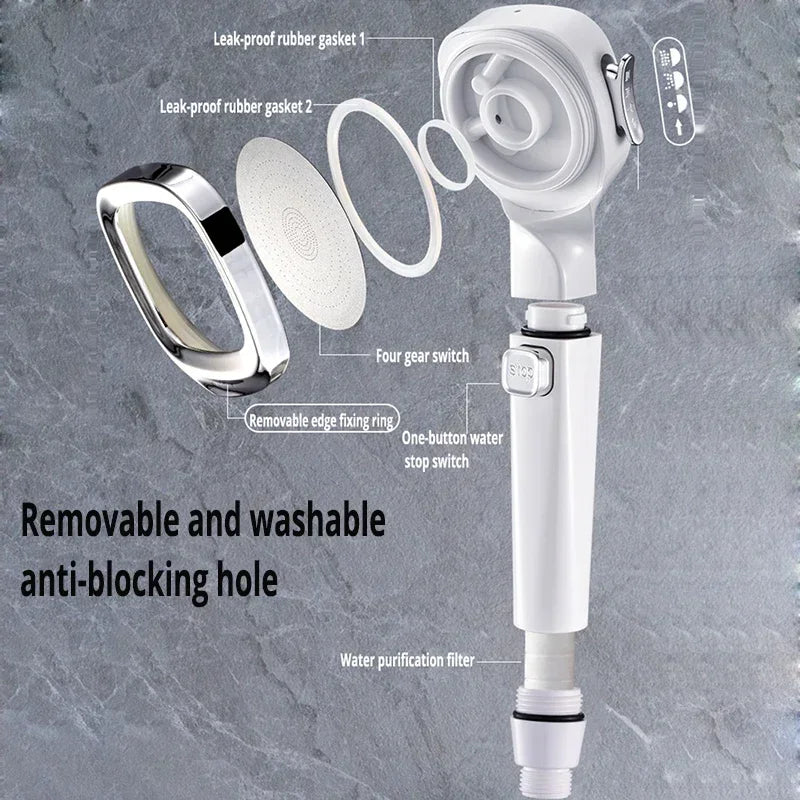 Douchette de douche 3 modes avec bouton d'arrêt et cartouche filtrante — vue 12