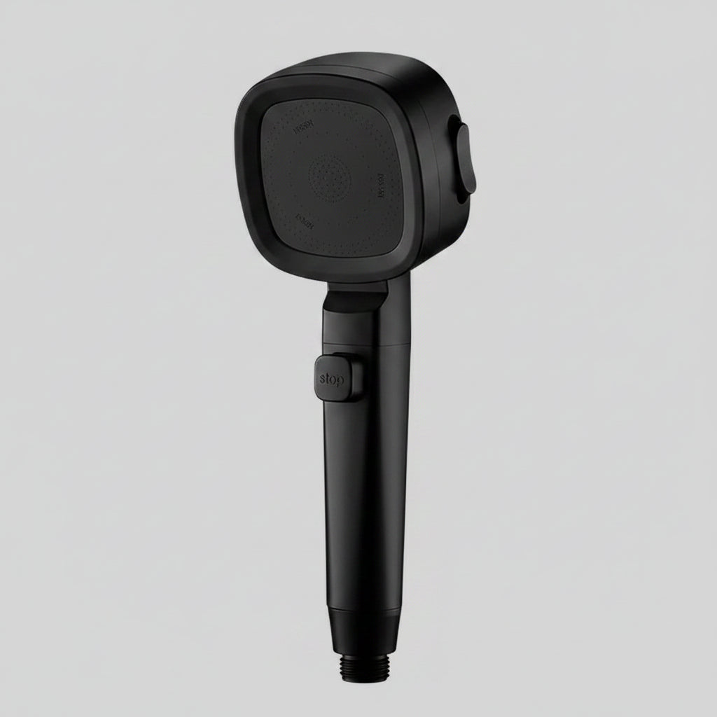 Douchette de douche 3 modes avec bouton d'arrêt et cartouche filtrante — Noire