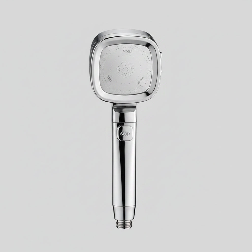 Douchette de douche 3 modes avec bouton d'arrêt et cartouche filtrante — Chromée