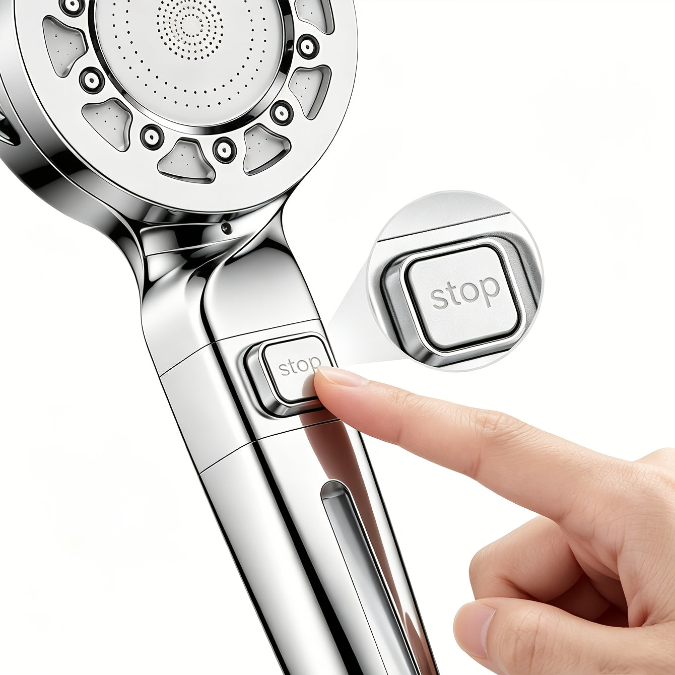 Douchette de douche 4 jets avec filtre et bouton d'arrêt — vue 6