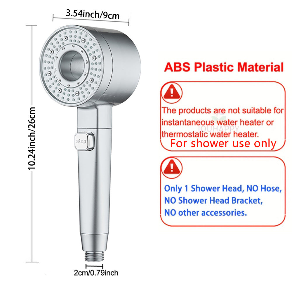 Douchette de douche 5 jets avec bouton d'arrêt, argent ou gris — vue 11