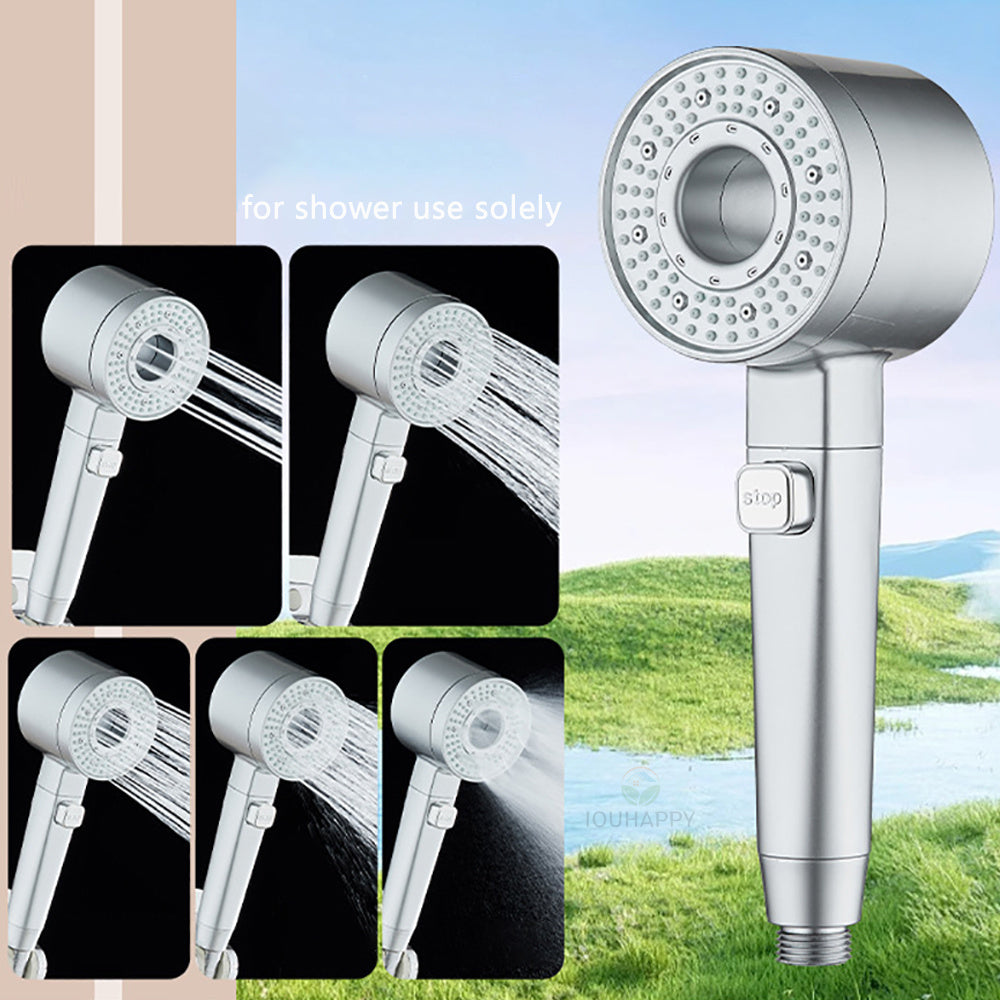 Douchette de douche 5 jets avec bouton d'arrêt, argent ou gris — vue 15