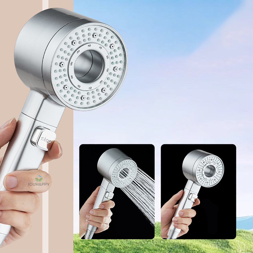 Douchette de douche 5 jets avec bouton d'arrêt, argent ou gris — vue 6