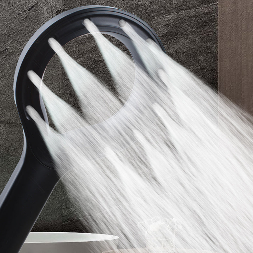 Douchette de douche annulaire haute pression, noire