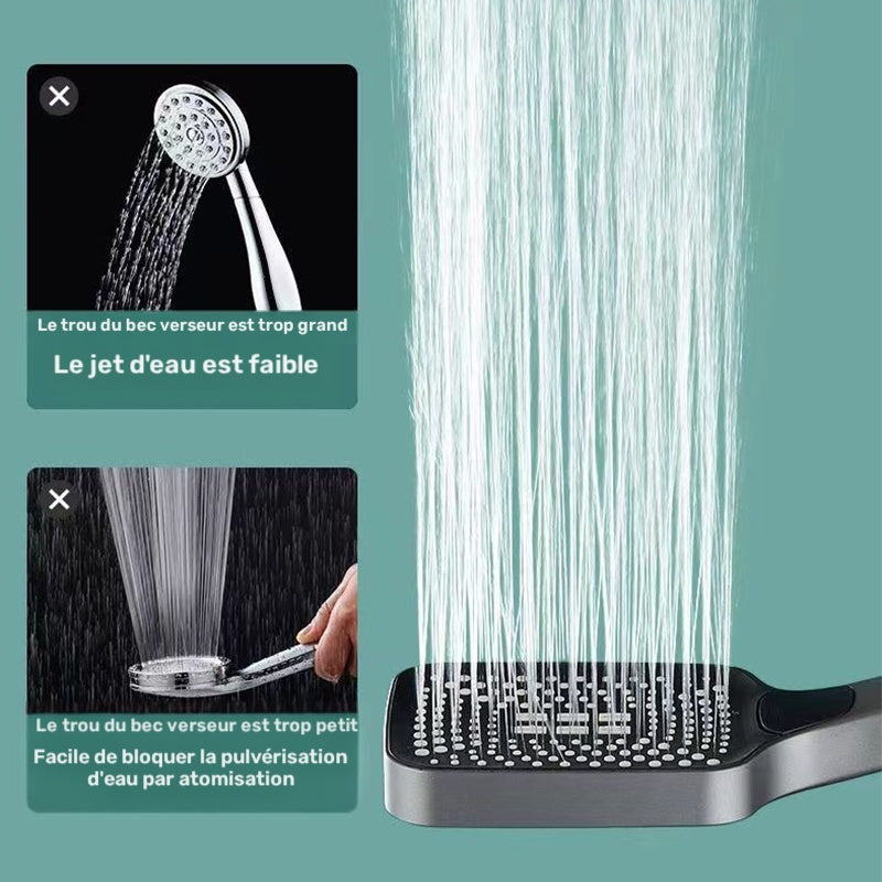Douchette filtrante carrée avec 4 cartouches, noire ou chromée — vue 11