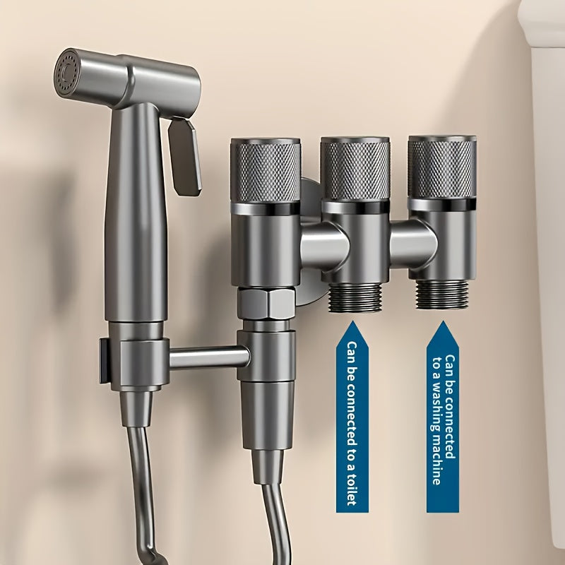 Douchette hygiénique WC avec robinet trois voies et flexible spiralé — vue 7