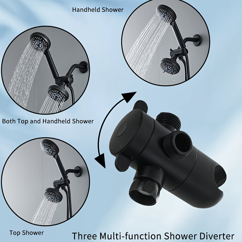 Ensemble de douche deux têtes avec inverseur 3 voies et flexible de 1,47 m — vue 4